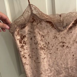 Fun velvet blush pink tank!